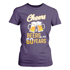 60th Birthday Party Gift T Shirt For Women Cheers Beers To My 60 Years