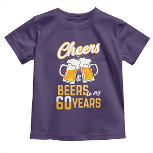 60th Birthday Party Gift Toddler T Shirt Cheers Beers To My 60 Years