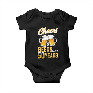 50th Birthday Party Gift Baby Onesie Cheers Beers To My 50 Years