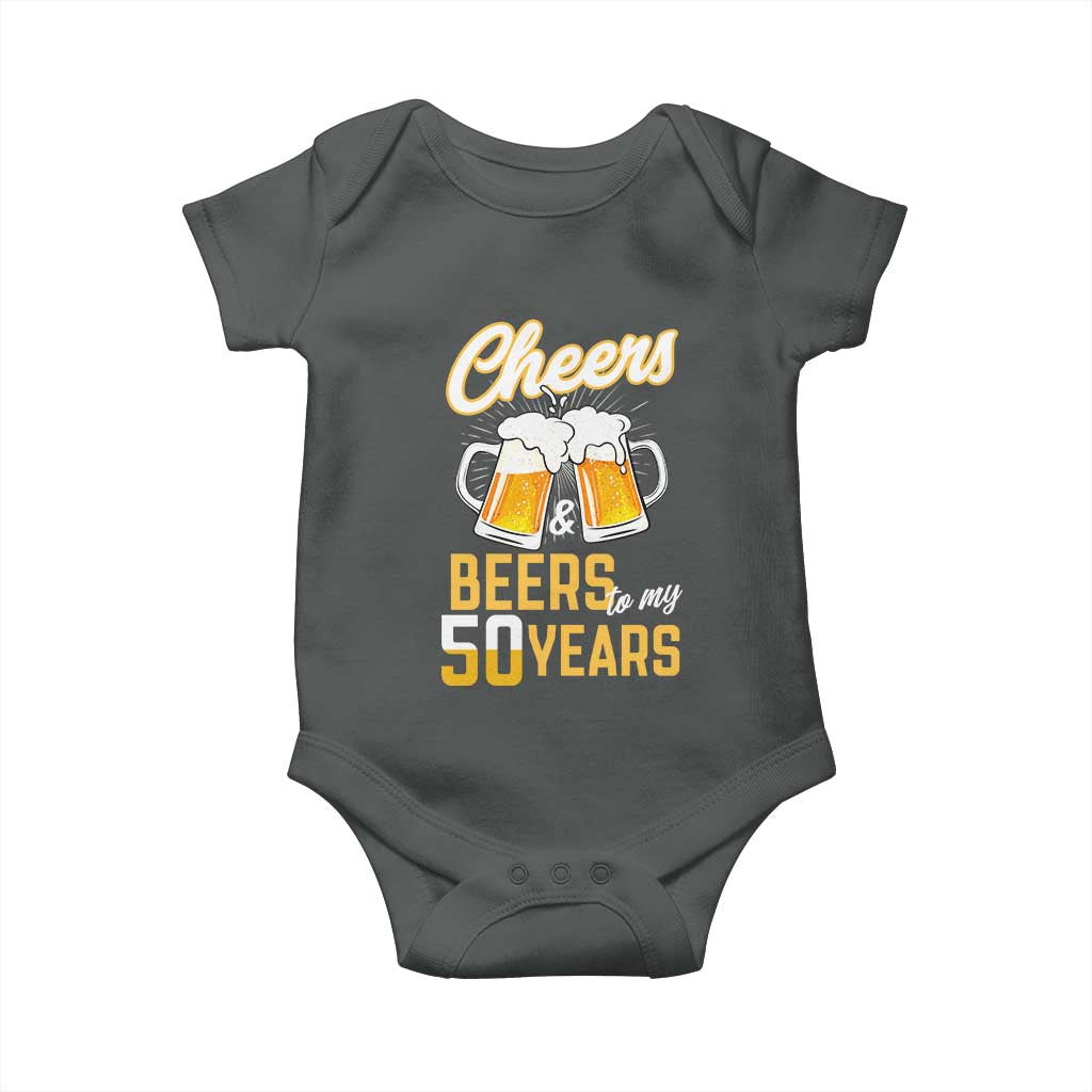 50th Birthday Party Gift Baby Onesie Cheers Beers To My 50 Years