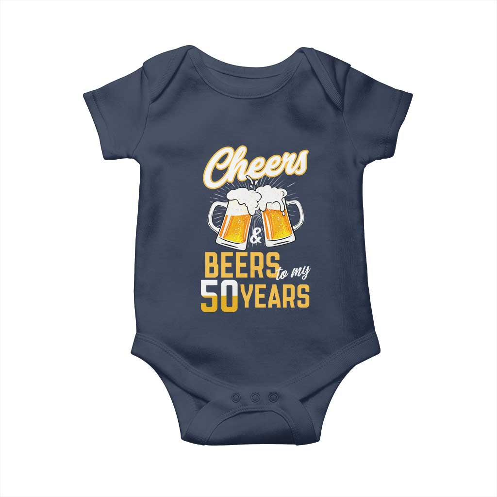 50th Birthday Party Gift Baby Onesie Cheers Beers To My 50 Years
