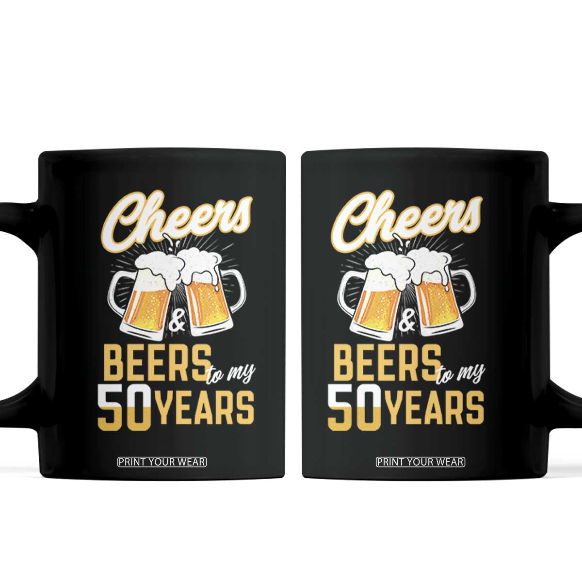 50th Birthday Party Gift Coffee Mug Cheers Beers To My 50 Years