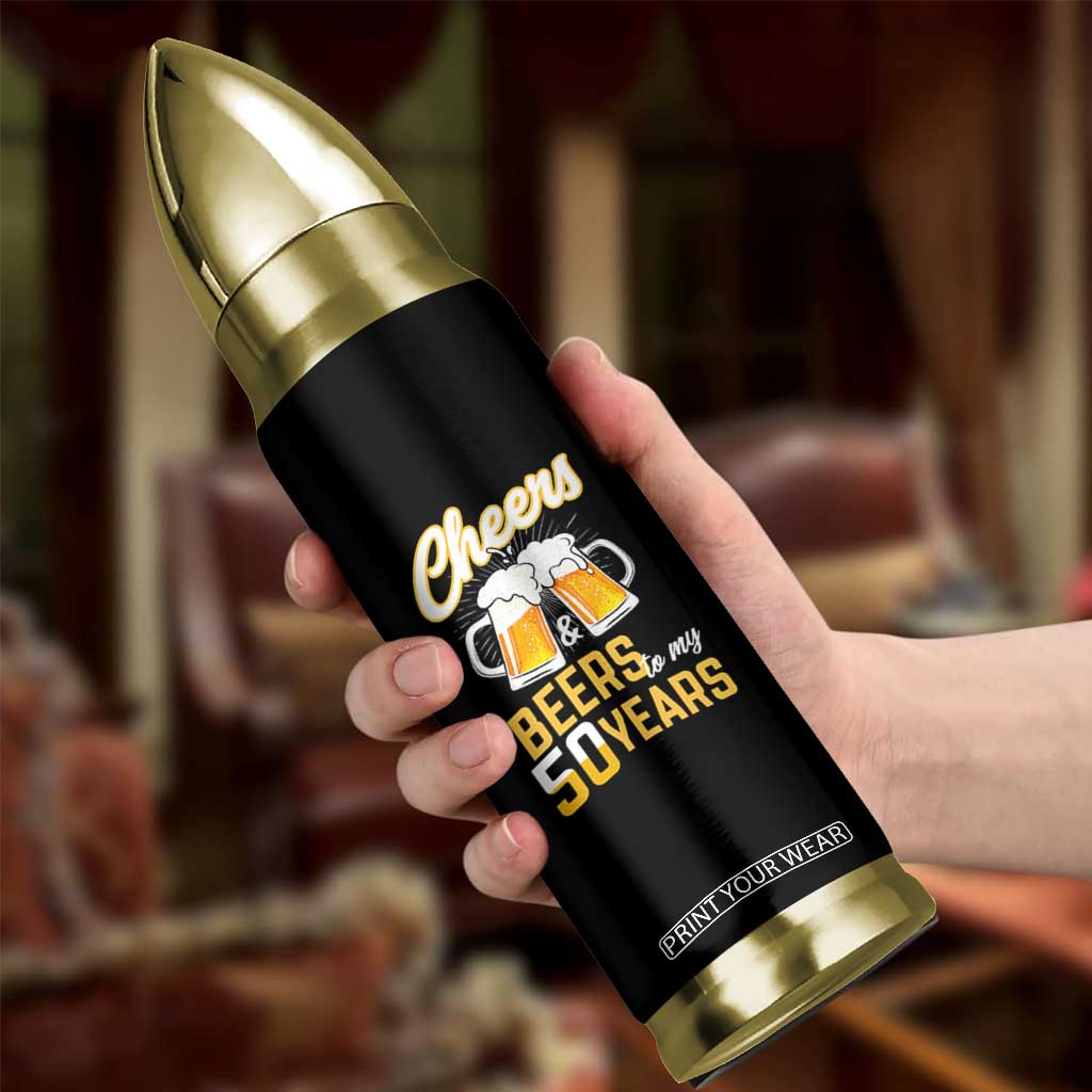 50th Birthday Party Gift Bullet Tumbler Cheers Beers To My 50 Years