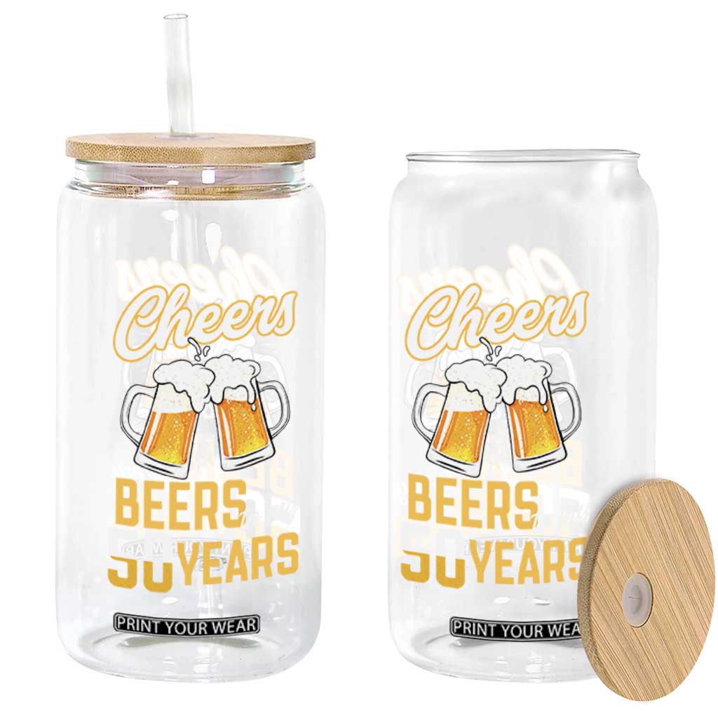 50th Birthday Party Gift Glass Can Cheers Beers To My 50 Years