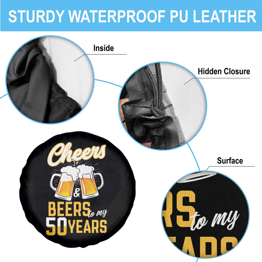 50th Birthday Party Gift Spare Tire Cover Cheers Beers To My 50 Years