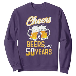 50th Birthday Party Gift Sweatshirt Cheers Beers To My 50 Years
