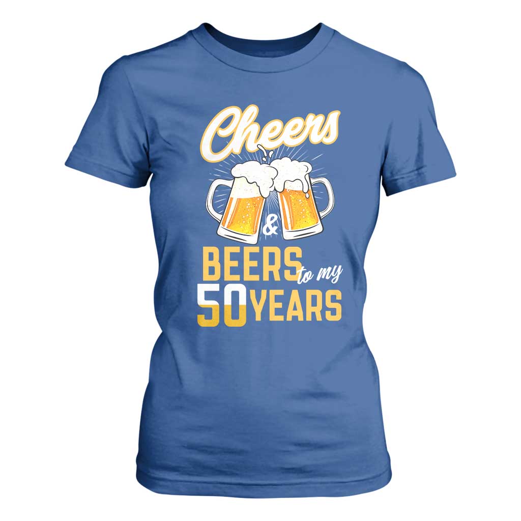 50th Birthday Party Gift T Shirt For Women Cheers Beers To My 50 Years