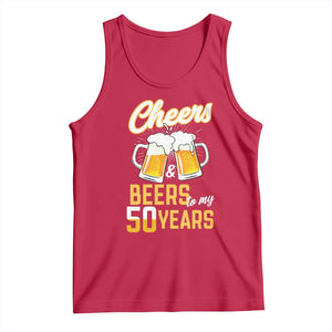 50th Birthday Party Gift Tank Top Cheers Beers To My 50 Years