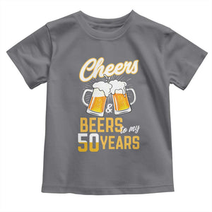 50th Birthday Party Gift Toddler T Shirt Cheers Beers To My 50 Years
