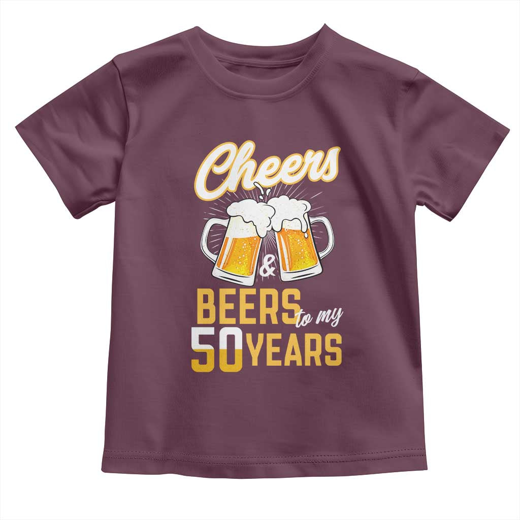 50th Birthday Party Gift Toddler T Shirt Cheers Beers To My 50 Years