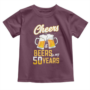 50th Birthday Party Gift Toddler T Shirt Cheers Beers To My 50 Years
