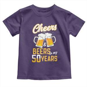 50th Birthday Party Gift Toddler T Shirt Cheers Beers To My 50 Years