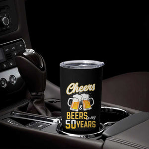 50th Birthday Party Gift Tumbler Cup Cheers Beers To My 50 Years