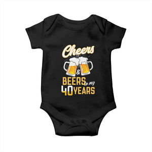 40th Birthday Party Gift Baby Onesie Cheers Beers To My 40 Years