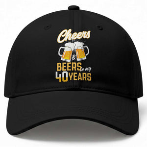 40th Birthday Party Gift Baseball Cap Cheers Beers To My 40 Years