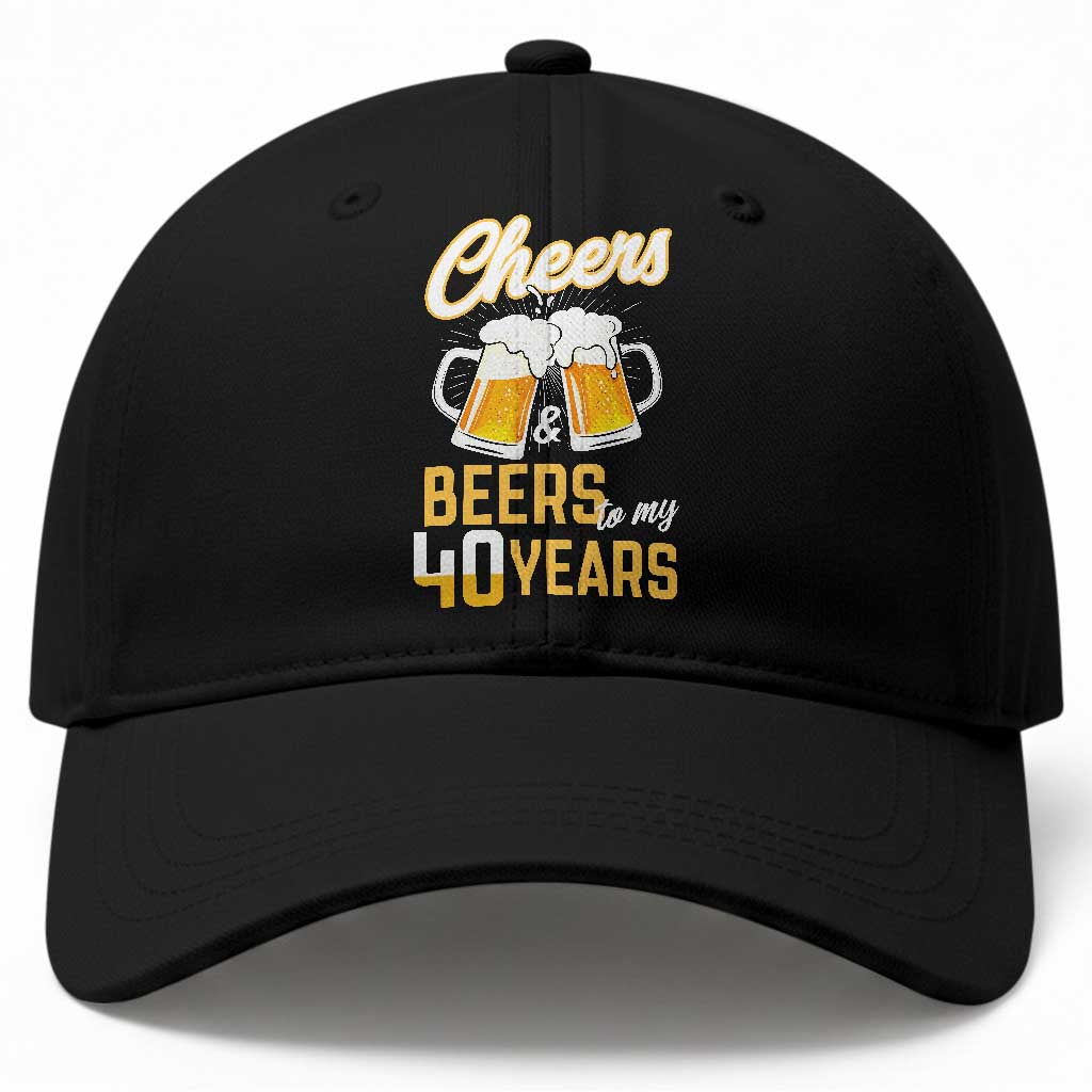 40th Birthday Party Gift Baseball Cap Cheers Beers To My 40 Years TS12 Print Your Wear