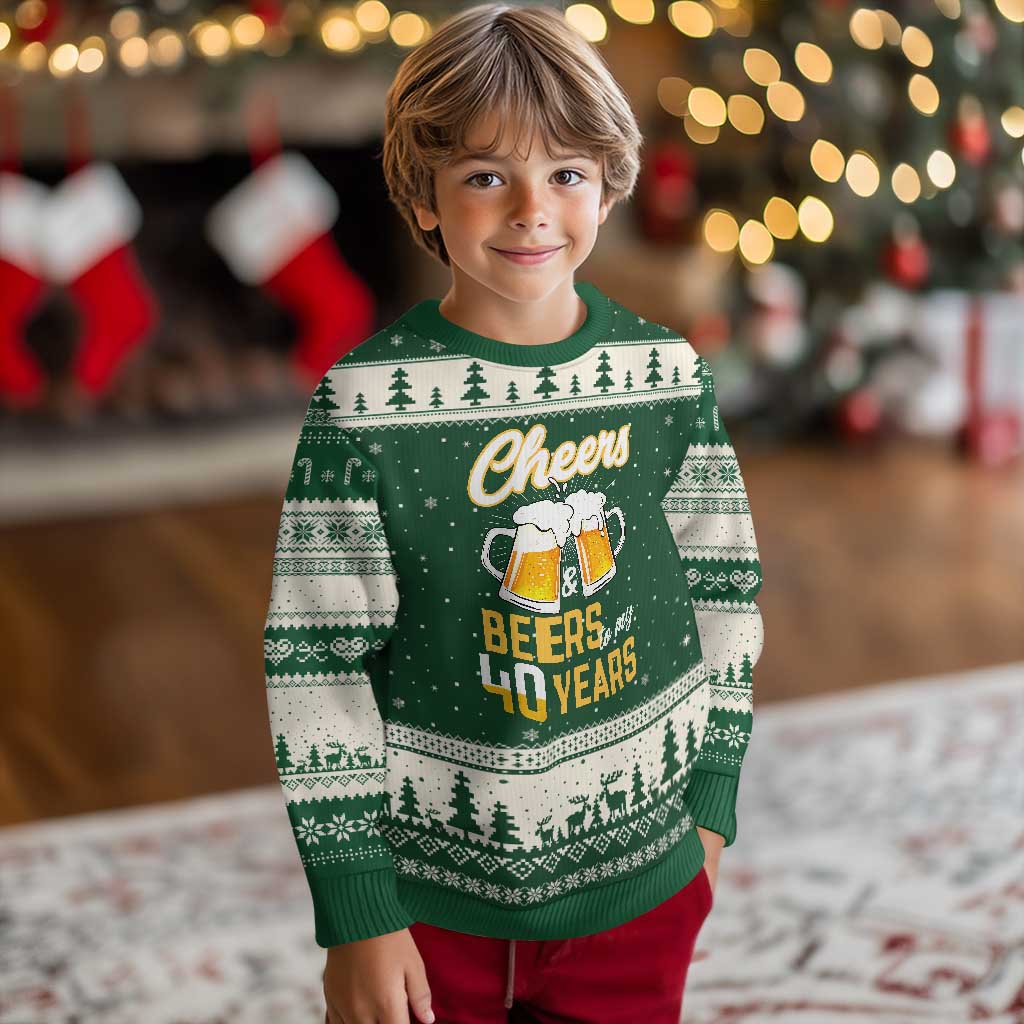 40th Birthday Party Gift Ugly Christmas Sweater Cheers Beers To My 40 Years