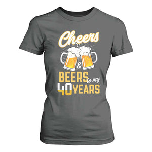 40th Birthday Party Gift T Shirt For Women Cheers Beers To My 40 Years