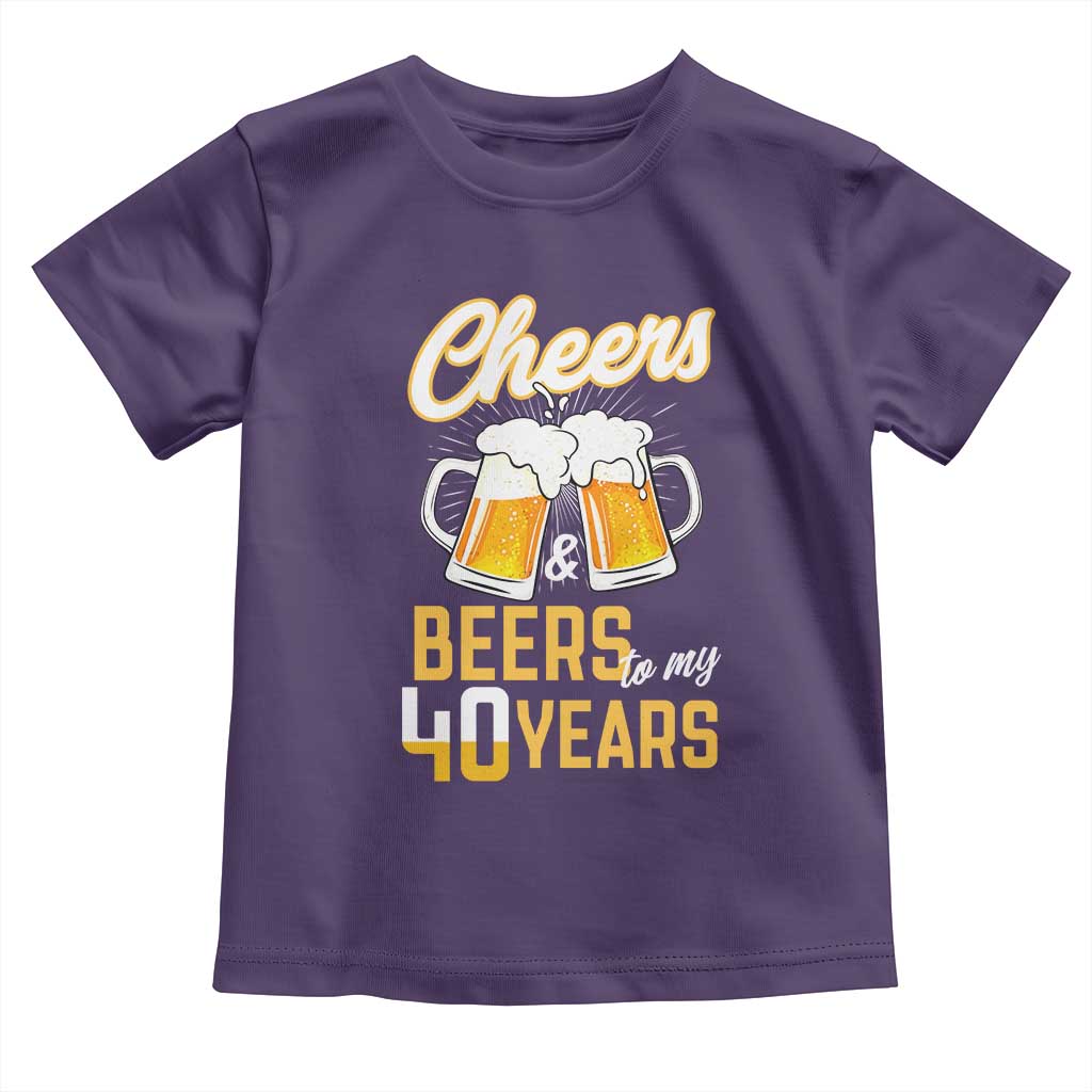 40th Birthday Party Gift Toddler T Shirt Cheers Beers To My 40 Years