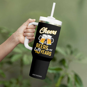 40th Birthday Party Gift Tumbler With Handle Cheers Beers To My 40 Years