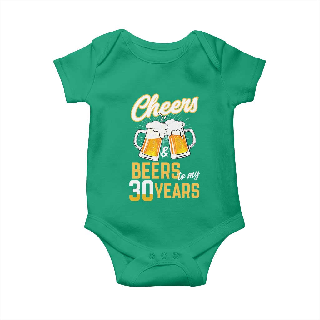 30th Birthday Party Gift Baby Onesie Cheers Beers To My 30 Years