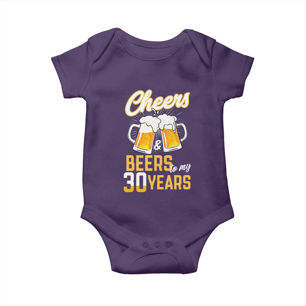 30th Birthday Party Gift Baby Onesie Cheers Beers To My 30 Years