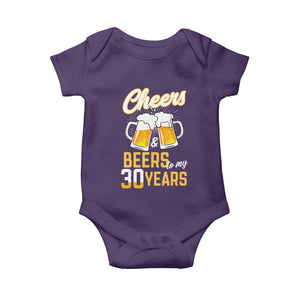 30th Birthday Party Gift Baby Onesie Cheers Beers To My 30 Years
