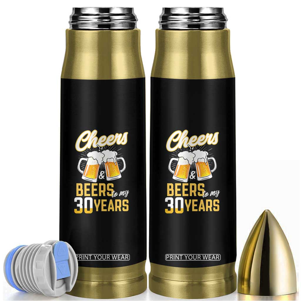 30th Birthday Party Gift Bullet Tumbler Cheers Beers To My 30 Years