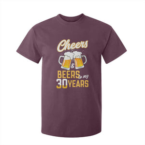 30th Birthday Party Gift T Shirt For Kid Cheers Beers To My 30 Years