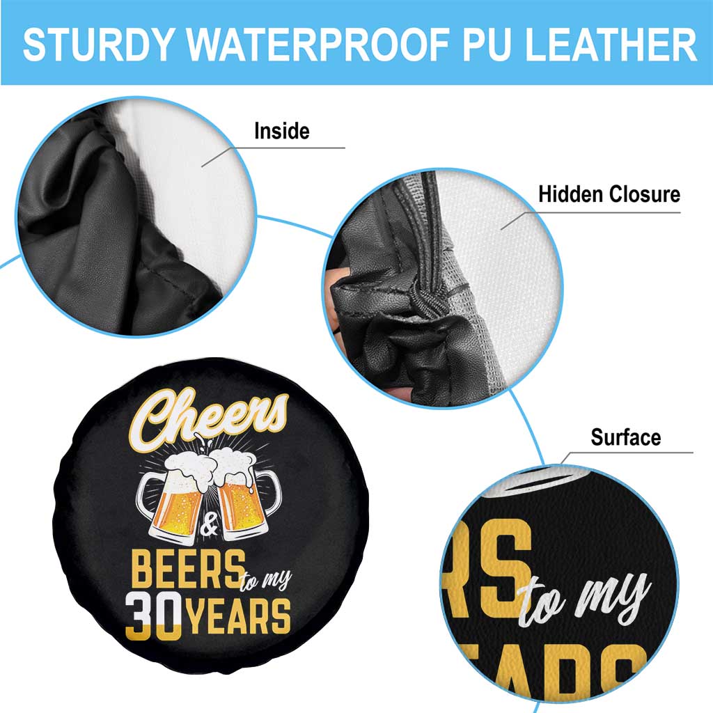 30th Birthday Party Gift Spare Tire Cover Cheers Beers To My 30 Years