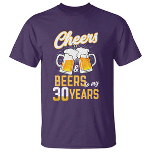 30th Birthday Party Gift T Shirt Cheers Beers To My 30 Years TS12 Purple Print Your Wear