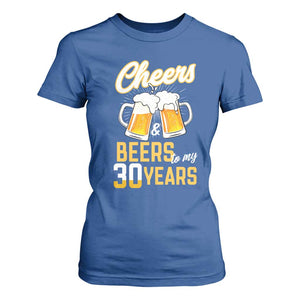 30th Birthday Party Gift T Shirt For Women Cheers Beers To My 30 Years