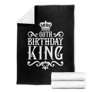 60th Birthday King Royal Crown Graphic For Men Throw Blanket