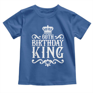 60th Birthday King Royal Crown Graphic For Men Toddler T Shirt TS12 Royal Blue Print Your Wear