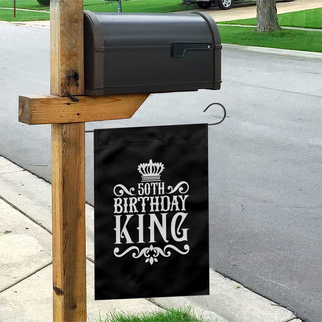 50th Birthday King Royal Crown Graphic For Men Garden Flag TS12 Print Your Wear