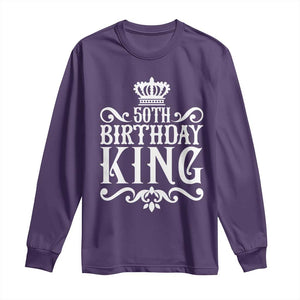 50th Birthday King Royal Crown Graphic For Men Long Sleeve Shirt