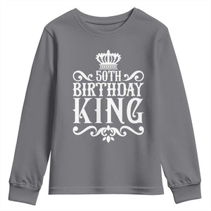 50th Birthday King Royal Crown Graphic For Men Youth Sweatshirt TS12 Charcoal Print Your Wear