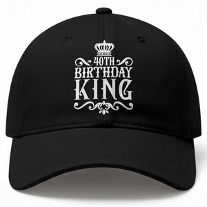 40th Birthday King Royal Crown Graphic For Men Baseball Cap