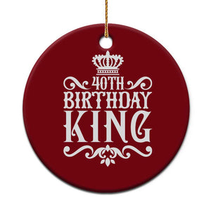 40th Birthday King Royal Crown Graphic For Men Ceramic Ornament