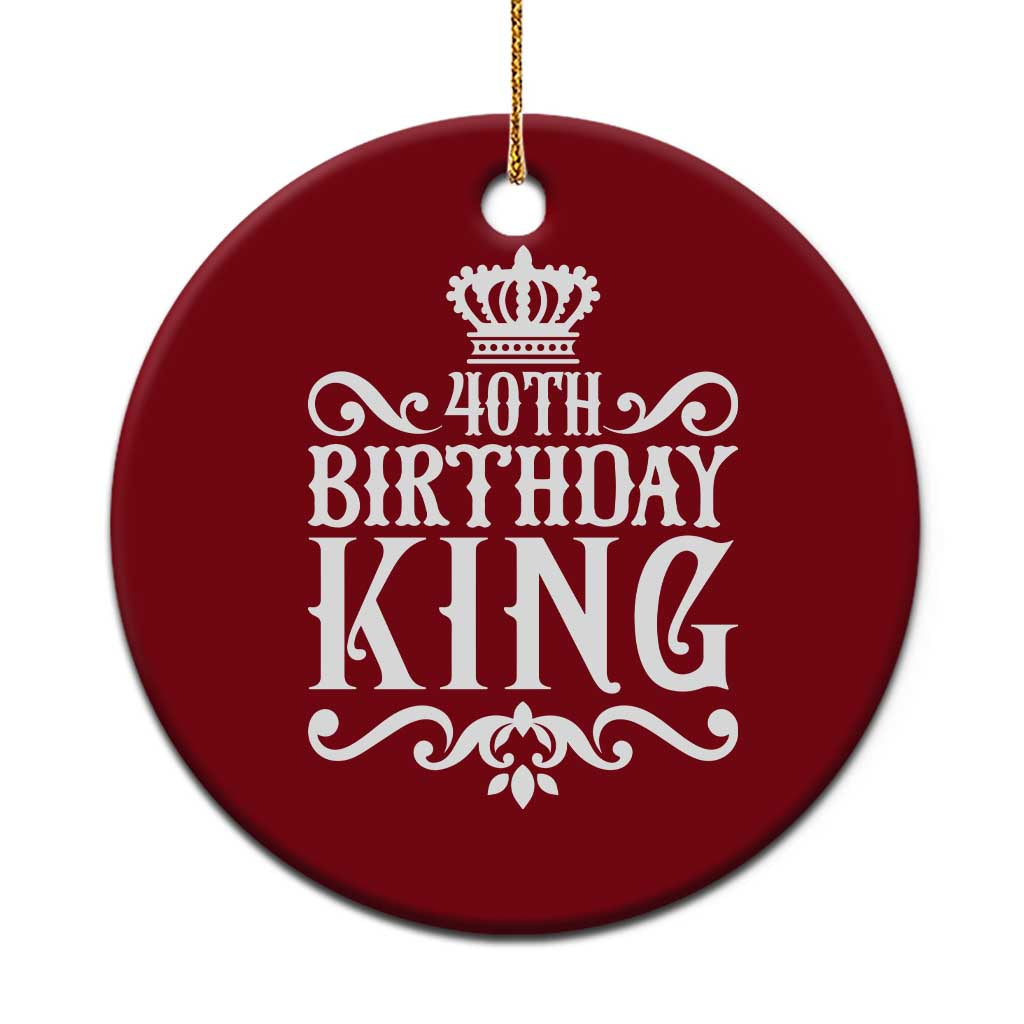 40th Birthday King Royal Crown Graphic For Men Ceramic Ornament TS12 1pc Red Print Your Wear