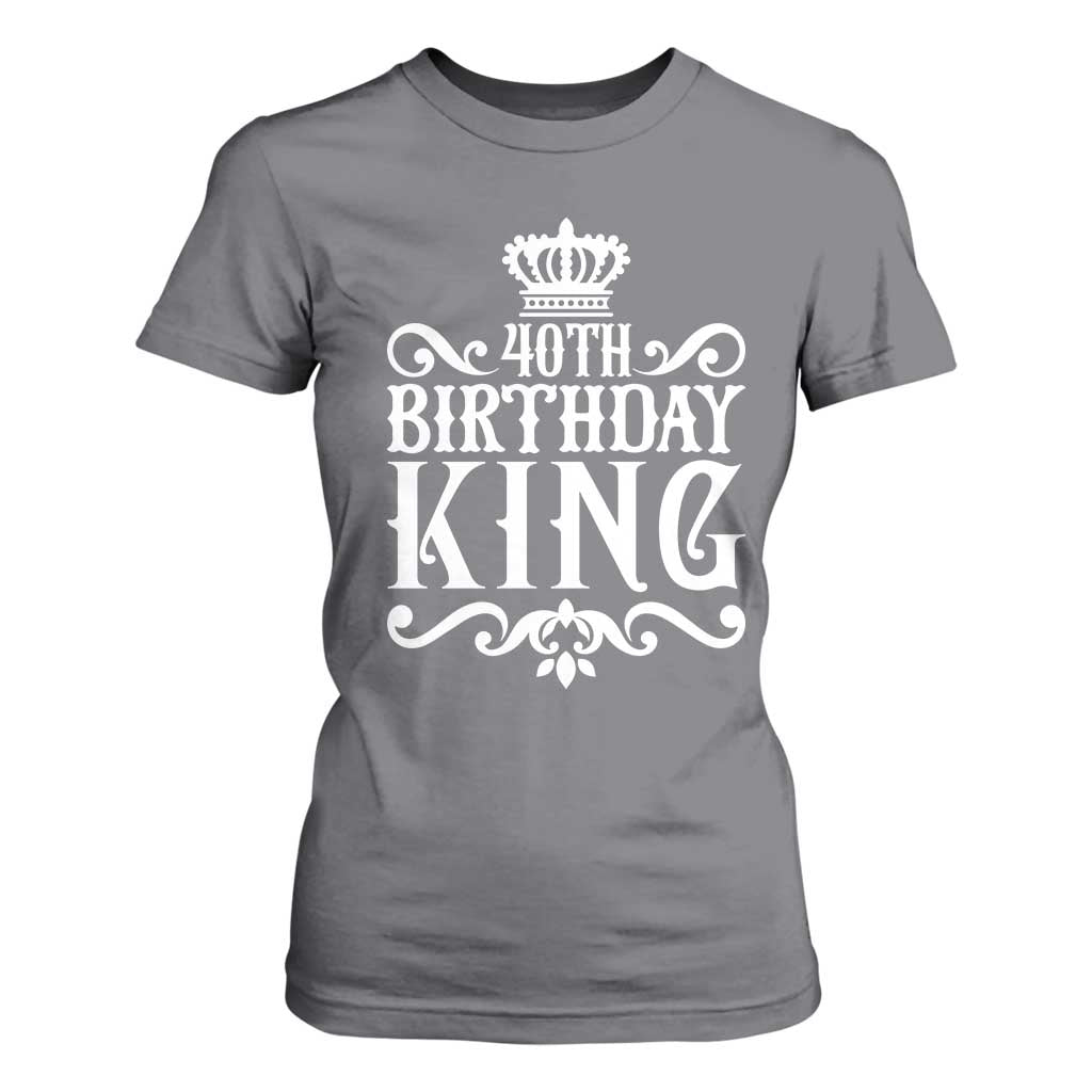 40th Birthday King Royal Crown Graphic For Men T Shirt For Women TS12 Charcoal Print Your Wear