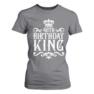 40th Birthday King Royal Crown Graphic For Men T Shirt For Women TS12 Charcoal Print Your Wear