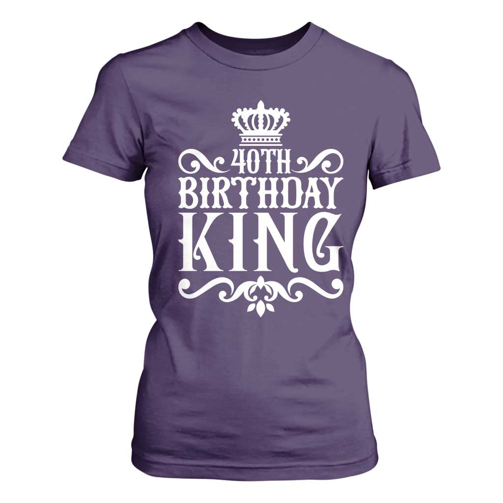40th Birthday King Royal Crown Graphic For Men T Shirt For Women TS12 Purple Print Your Wear