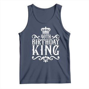 40th Birthday King Royal Crown Graphic For Men Tank Top TS12 Navy Print Your Wear