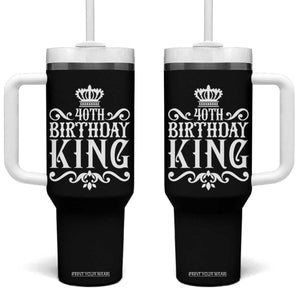 40th Birthday King Royal Crown Graphic For Men Tumbler With Handle TS12 One Size: 40 oz Black Print Your Wear