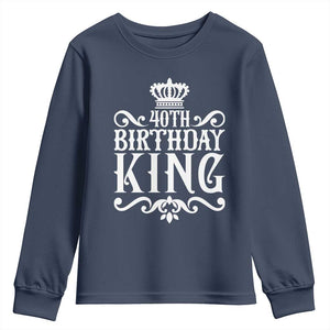 40th Birthday King Royal Crown Graphic For Men Youth Sweatshirt TS12 Navy Print Your Wear