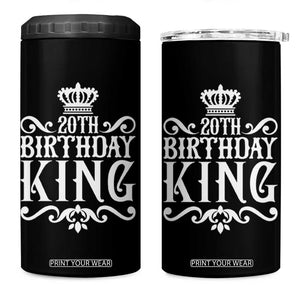 20th Birthday King Crown Gift For Men 4 in 1 Can Cooler Tumbler TS12 One Size: 16 oz Black Print Your Wear