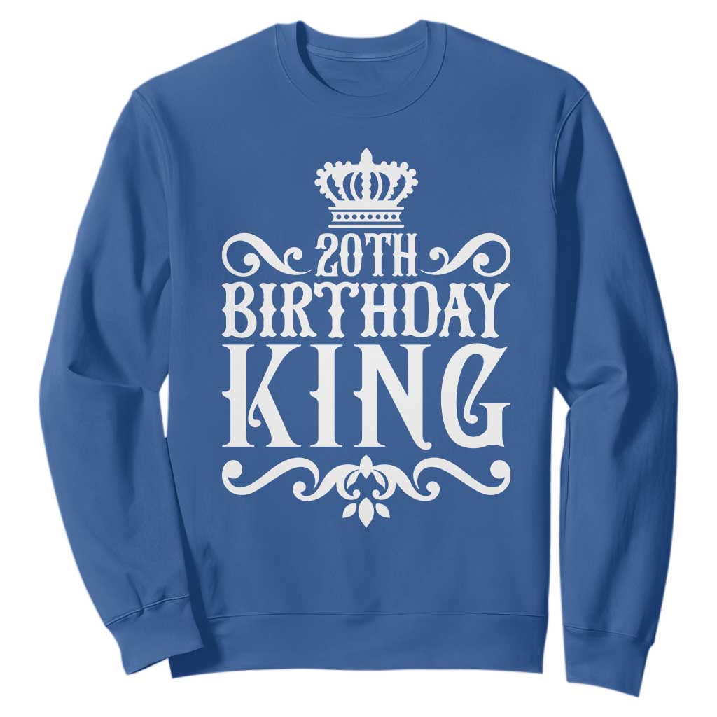 20th Birthday King Crown Gift For Men Sweatshirt