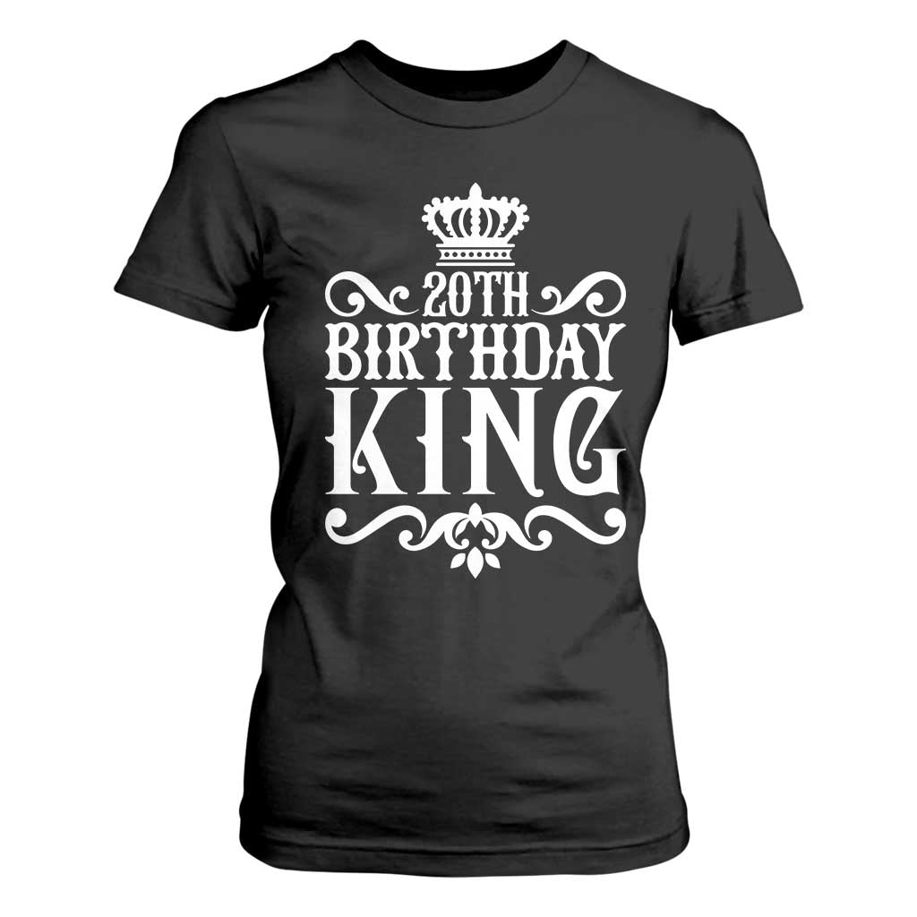 20th Birthday King Crown Gift For Men T Shirt For Women TS12 Black Print Your Wear