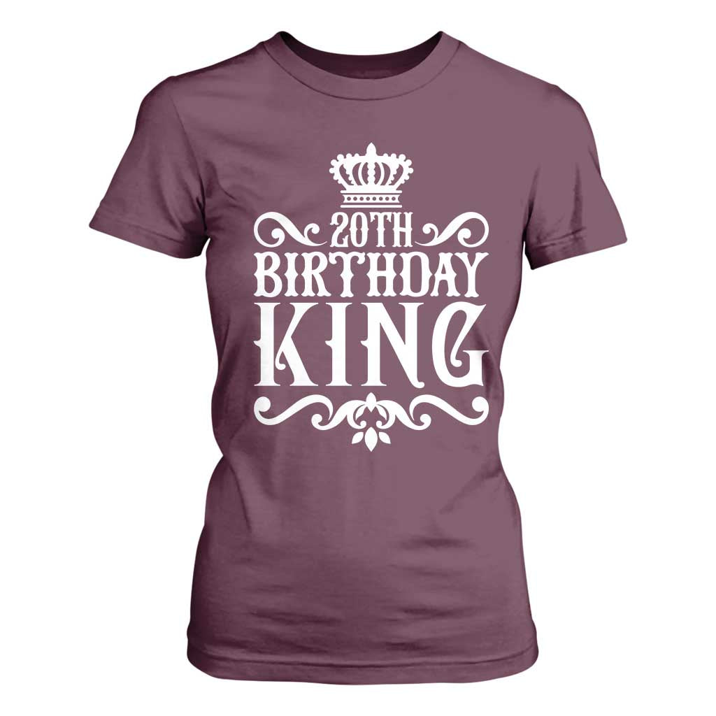 20th Birthday King Crown Gift For Men T Shirt For Women TS12 Maroon Print Your Wear